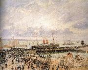 Cloudy pier, Camille Pissarro